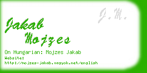 jakab mojzes business card